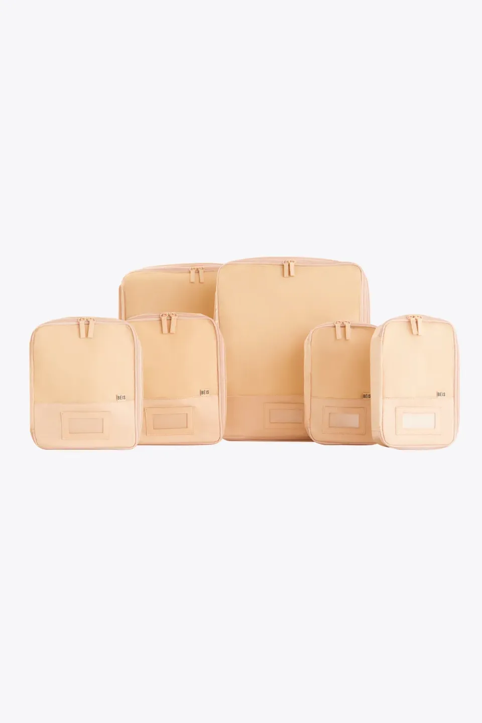 Beis Compression Packing Cubes organizer 6 pezzi beige a compressione