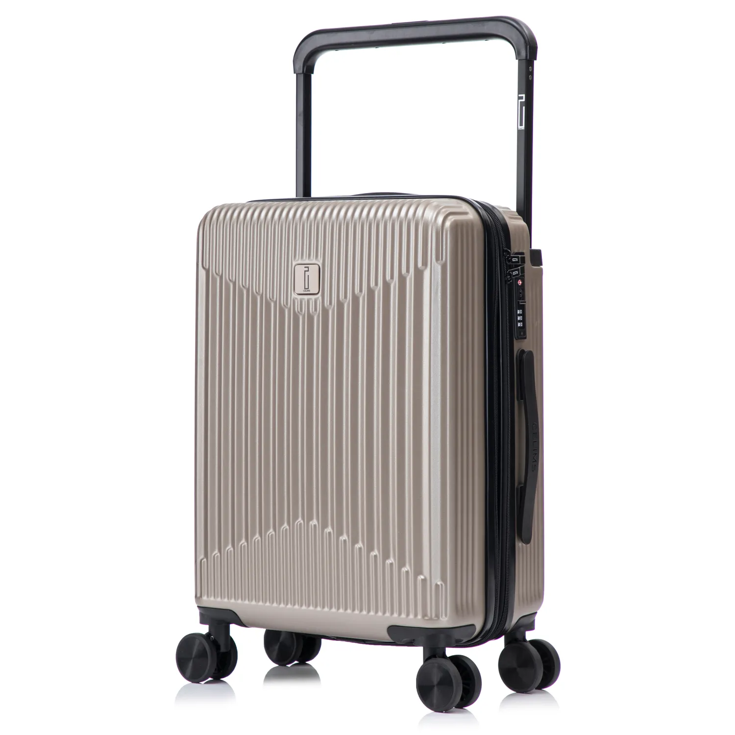 CELIMS Wide Trolley Set 3 Valigie ABS Nero 56-65-75 espandibili