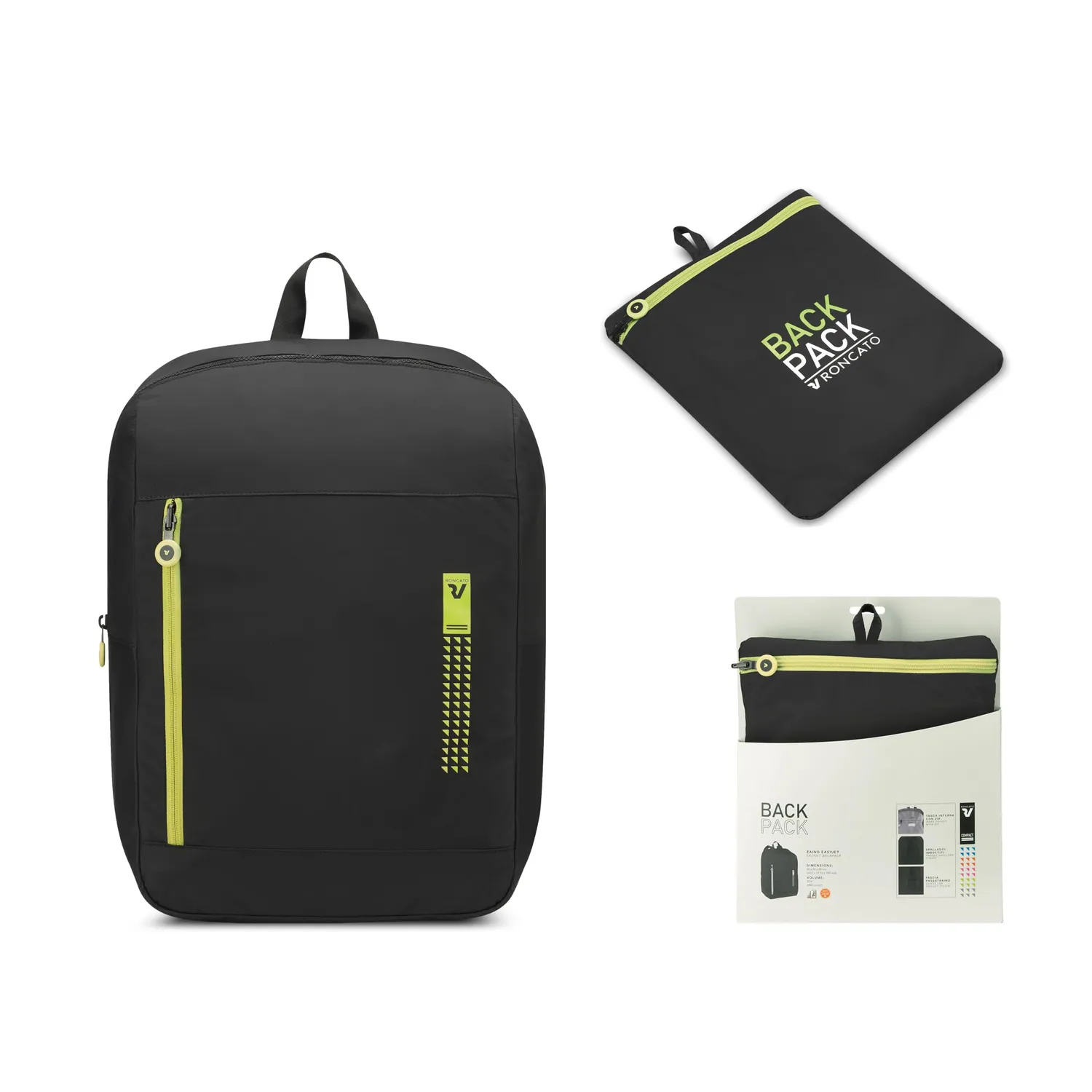 Roncato Compact zaino viaggio 45x36x20 cyber lime 30 L