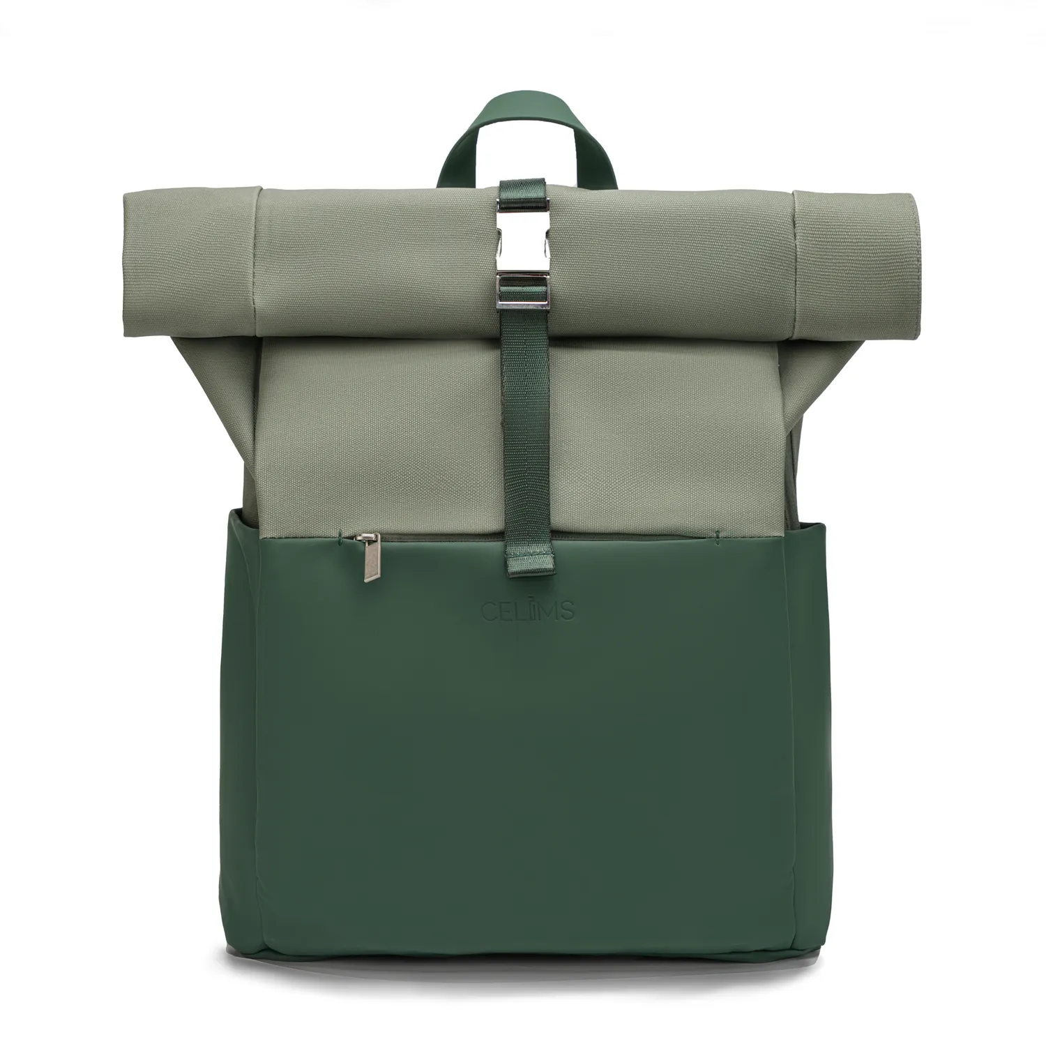 CELIMS Pack Viaggio Zaino Roll-Top + Borraccia 740 ml Verde