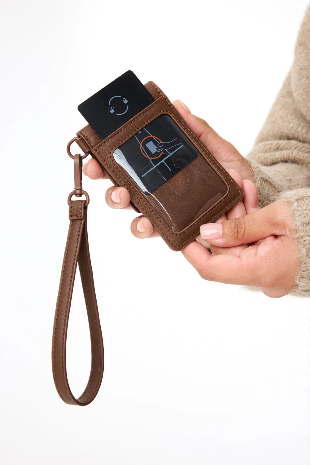 Beis ID Wristlet Portacarte Polso Maple Marrone