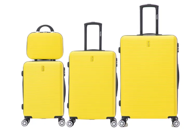 CELIMS Set 4 valigie ABS nero 55-75cm con beauty