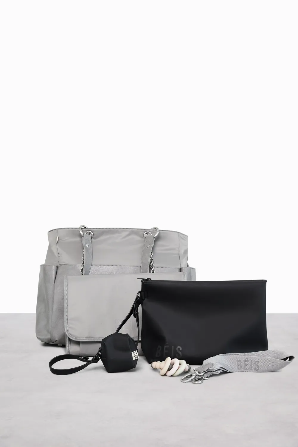 Beis The Diaper Bag borsa fasciatoio grigio 4 tracolle