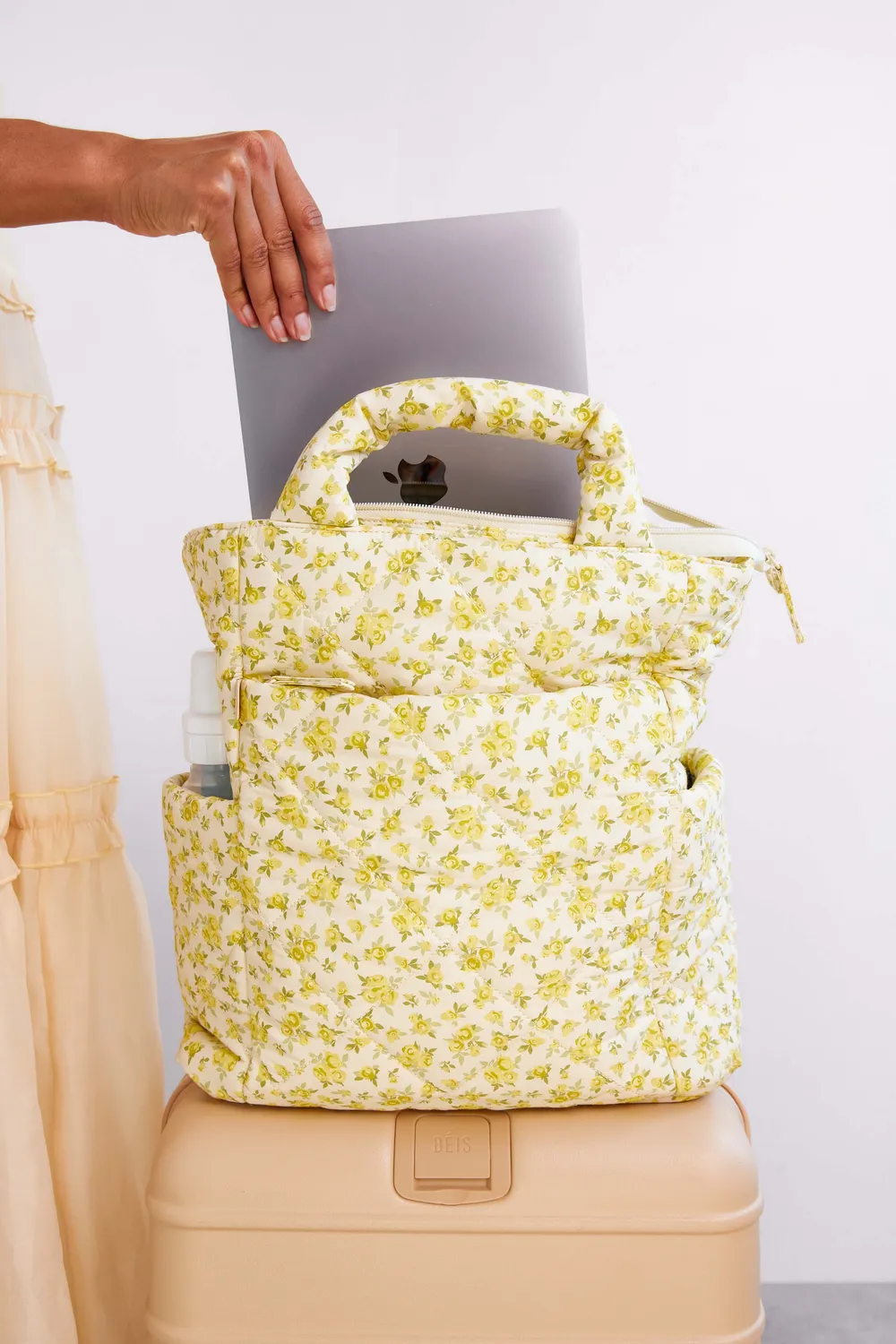 Beis Backpack Tote borsa trapuntata Garden Party
