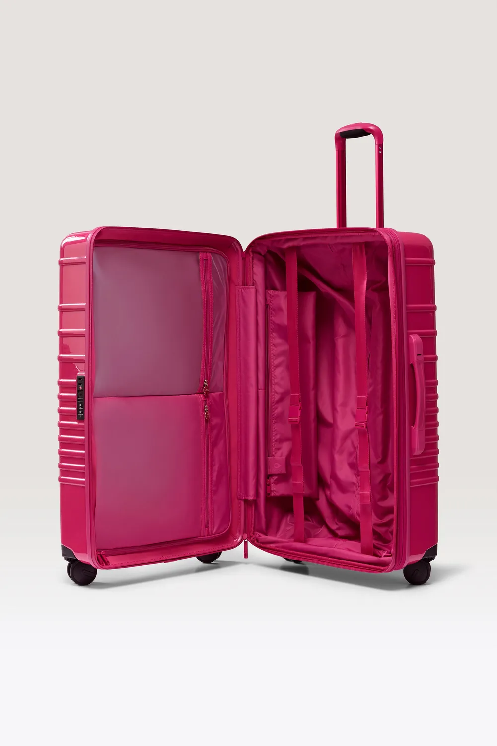 Beis x Rare Large Check-In Roller valigia rosa Limitless