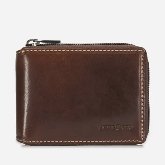 Jekyll & Hide Texas Zip Around portafoglio nero RFID uomo