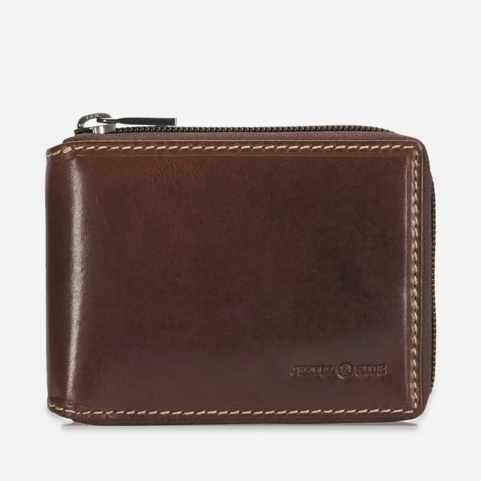 Jekyll & Hide Texas Zip Around portafoglio nero RFID uomo