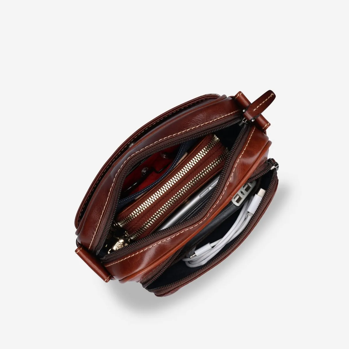 Jekyll Hide Oxford tracolla pelle piccola nera