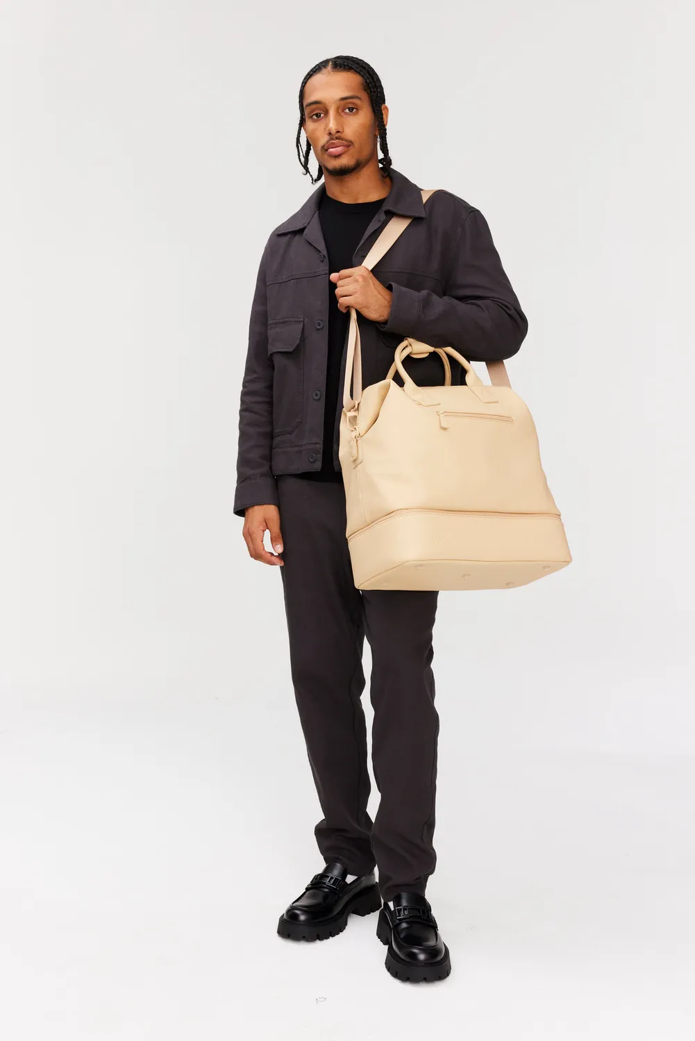 Beis Premium Weekender Borsone Beige Pelle Vegana