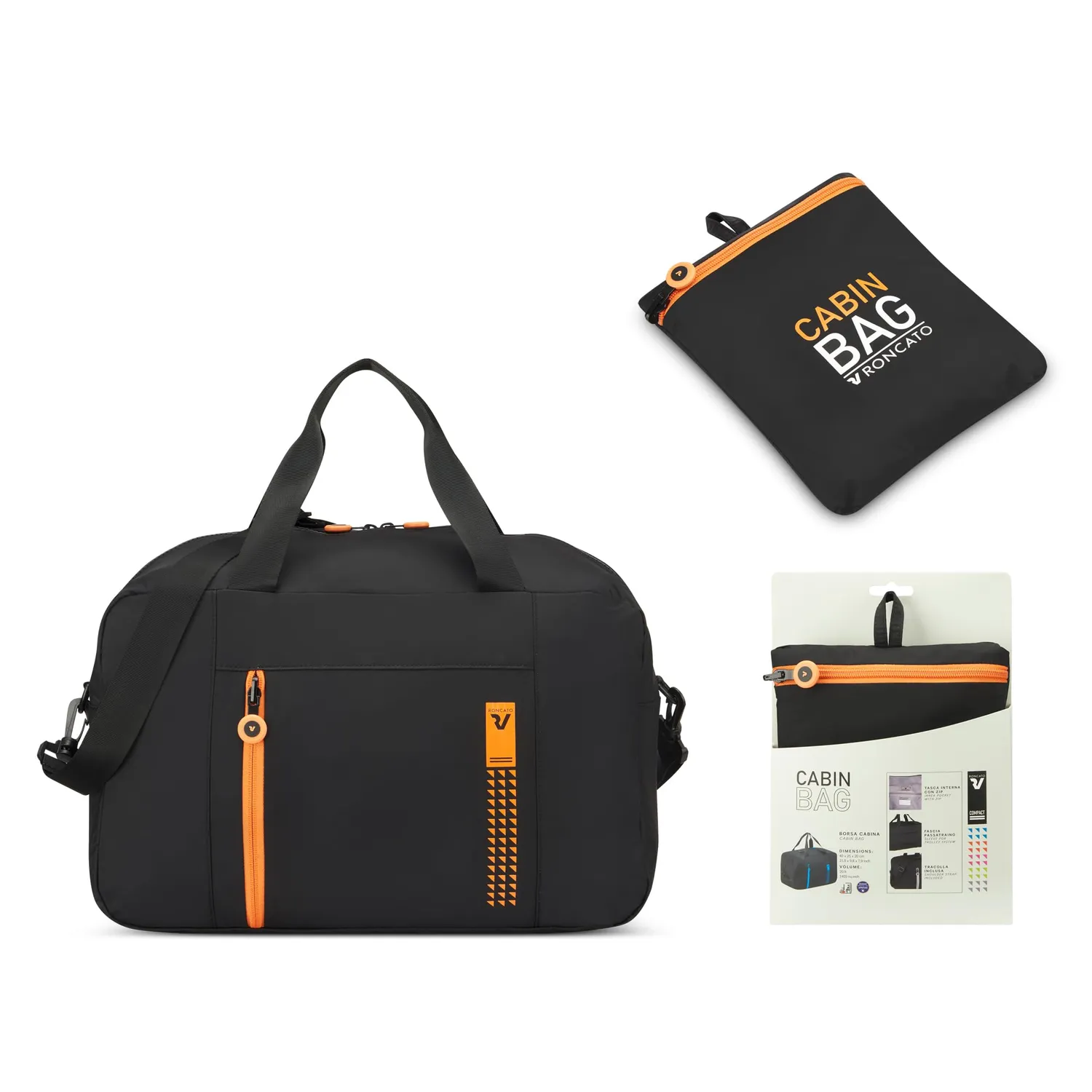 Roncato Compact Borsa Cabina Arancione pieghevole