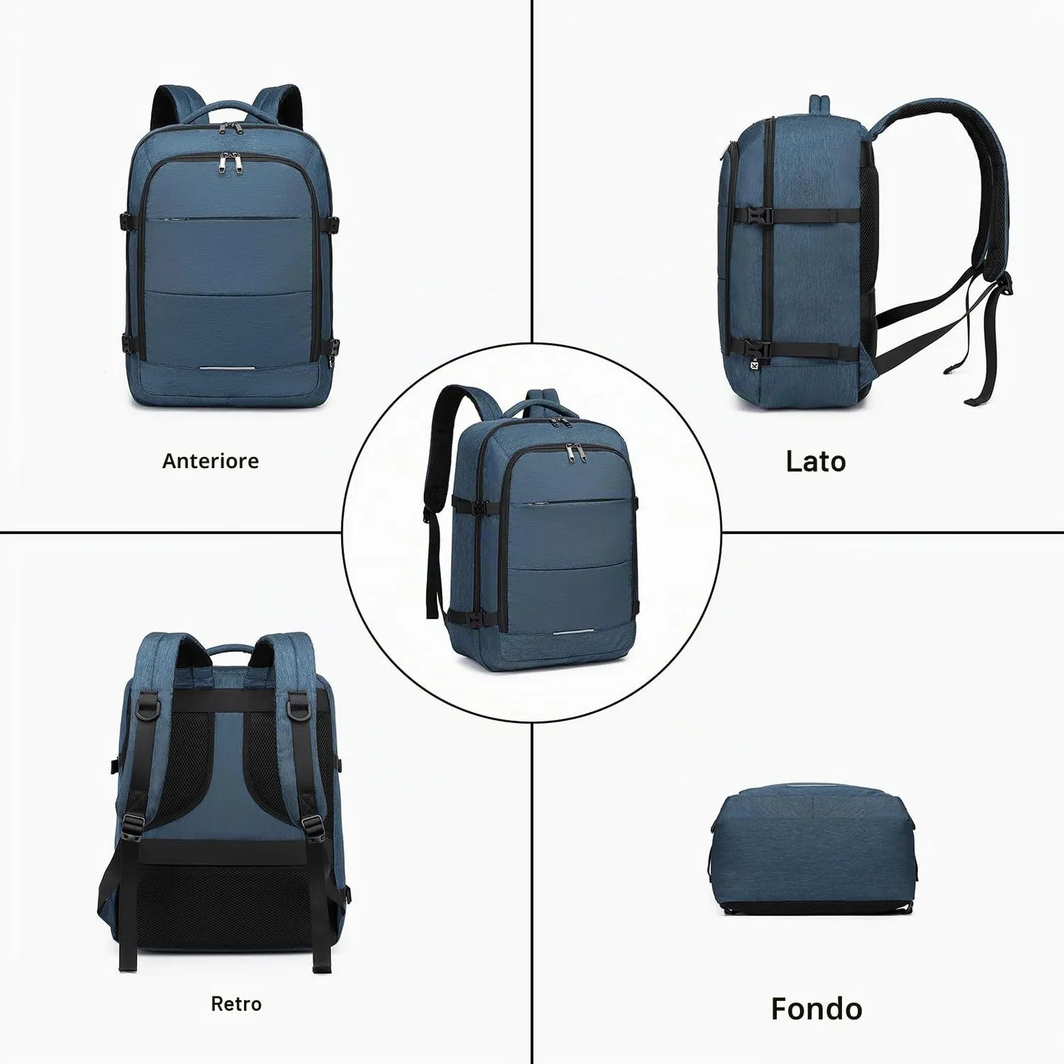 Kono EasyJet Zaino 45x36x20 30L blu marina porta pc 15,6