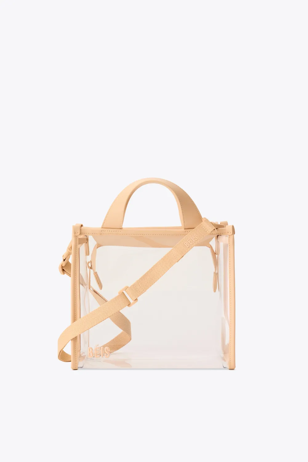 Beis Stadium borsa tracolla trasparente PVC beige