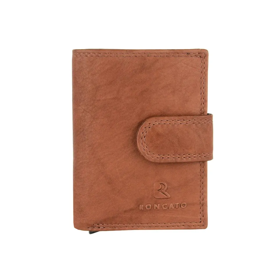 Roncato Portafoglio Uomo Vera Pelle Slim 10 cm con Zip