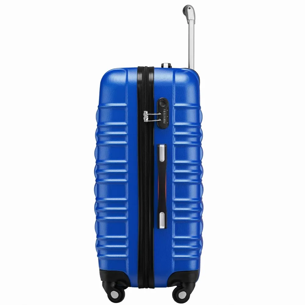 Provitera Set 4 Valigie Rigide ABS S-M-L-XL Trolley Blu