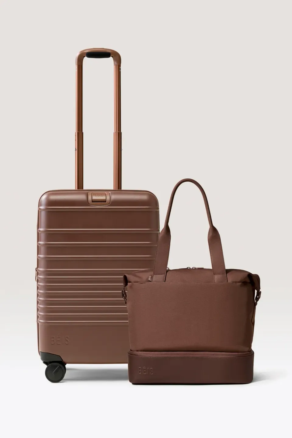Beis Carry-On Starter Set trolley mini marrone