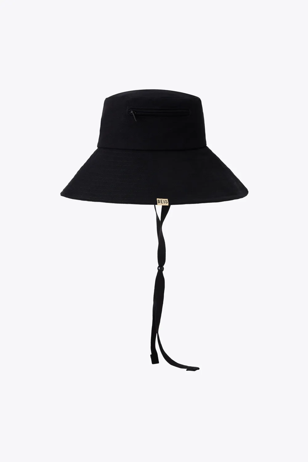 Beis Wide Brim cappello tesa larga nero cotone