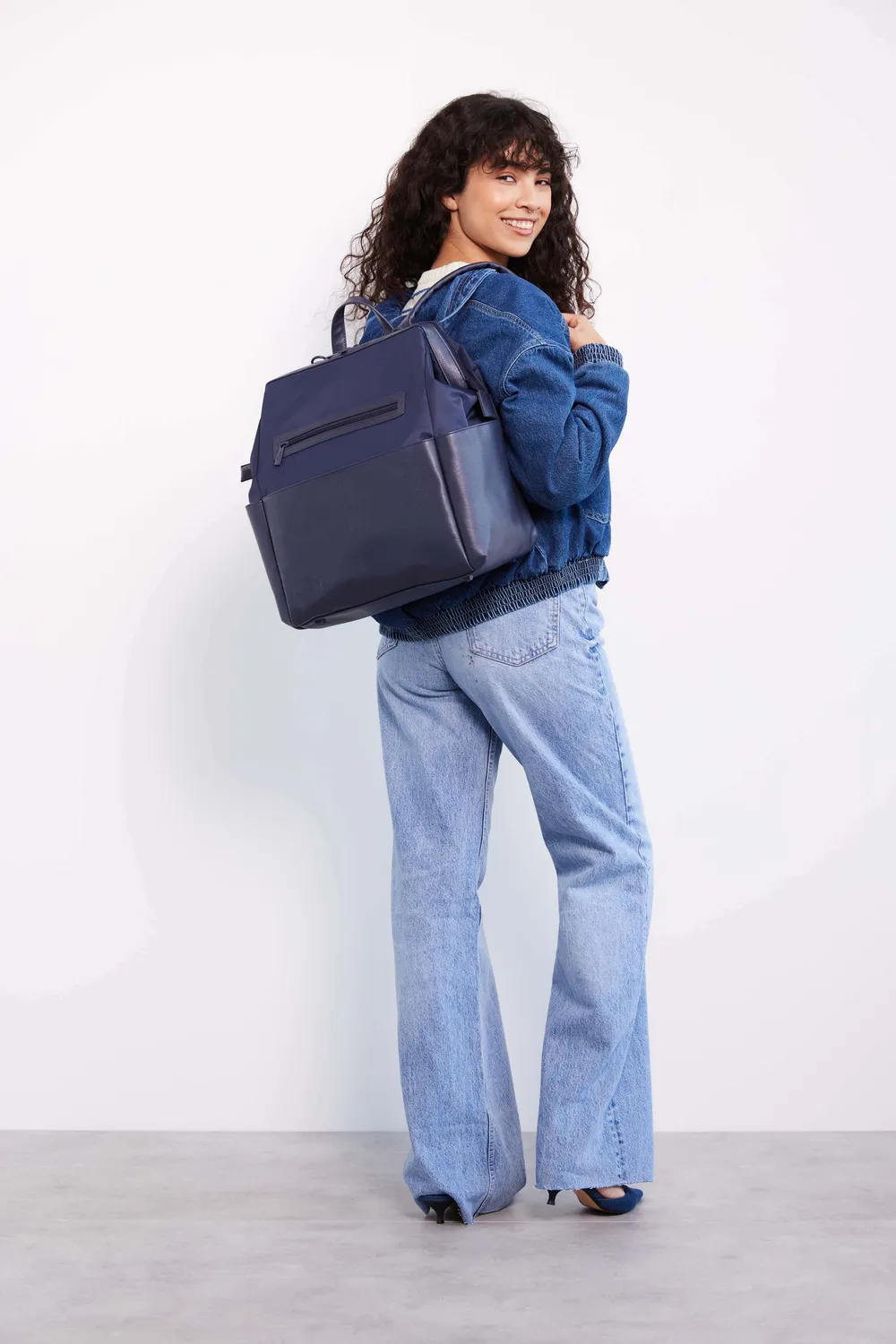 Beis Backpack Diaper Bag zaino fasciatoio blu navy con fasciatoio