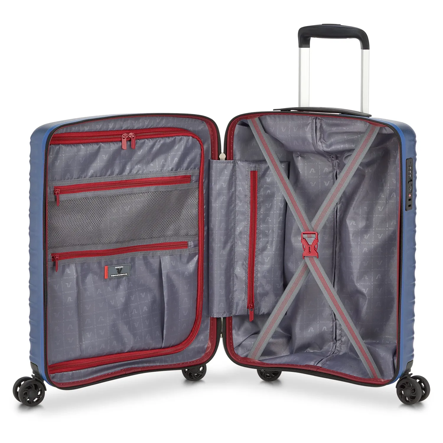 Roncato Wave 55 cm Trolley Cabina Petrolio 4 Ruote TSA