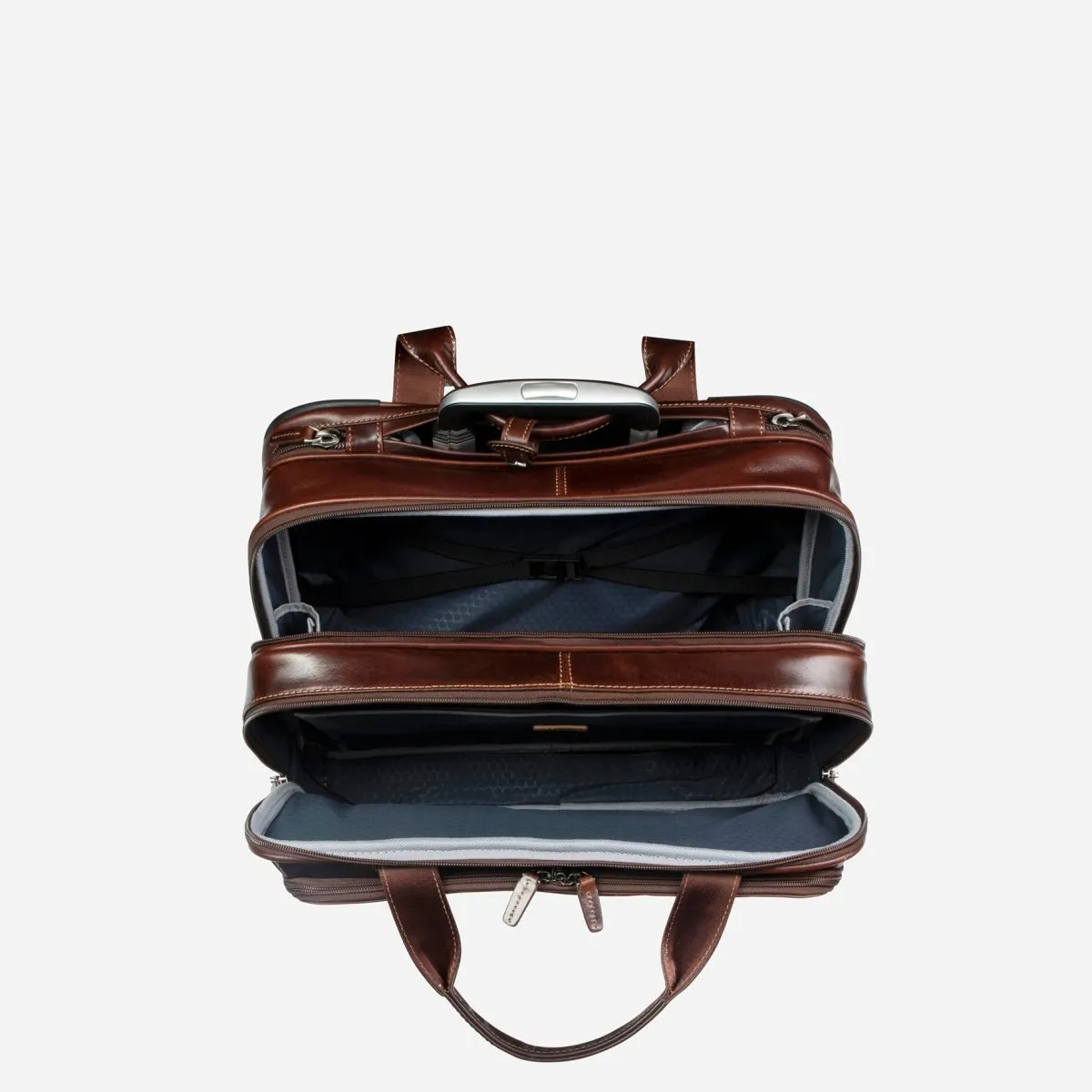 Jekyll & Hide Oxford Mobile Cabin Office Bag 44cm trolley mocha pelle