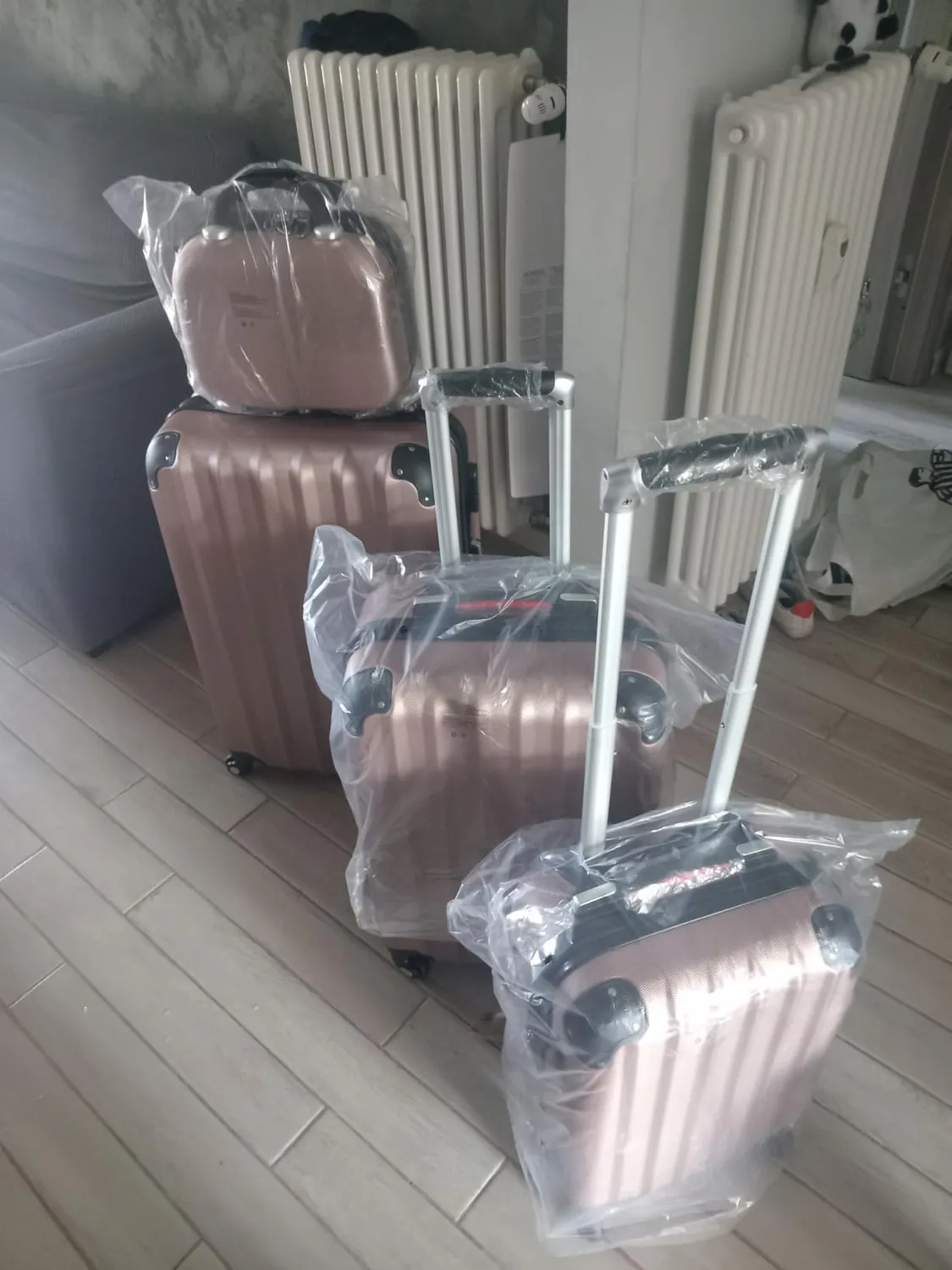 Provitera set 3+1 valigie rigide beige ABS bagaglio a mano