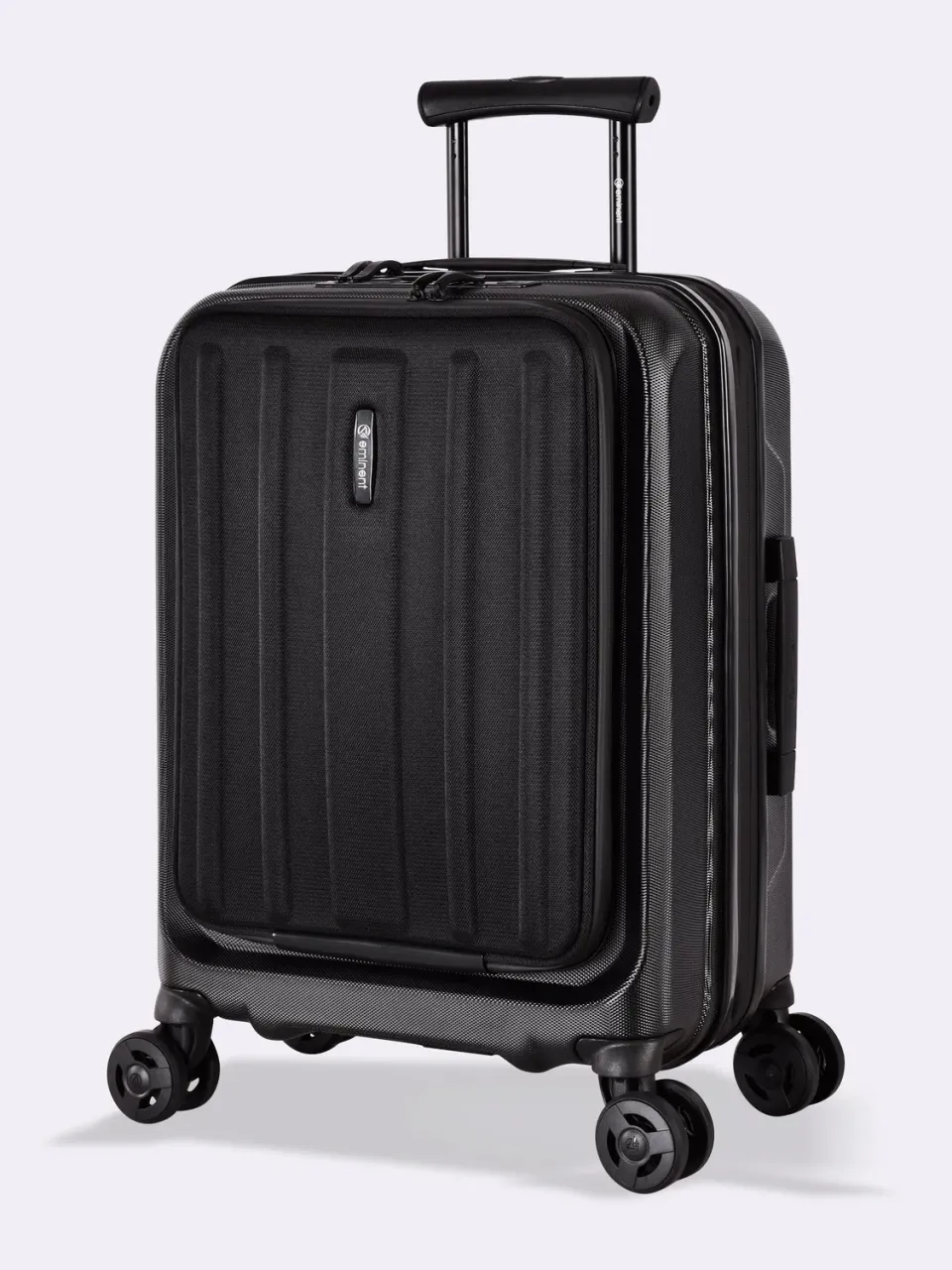 Eminent Kapstadt Premium Edition valigia rigida nero tasca frontale