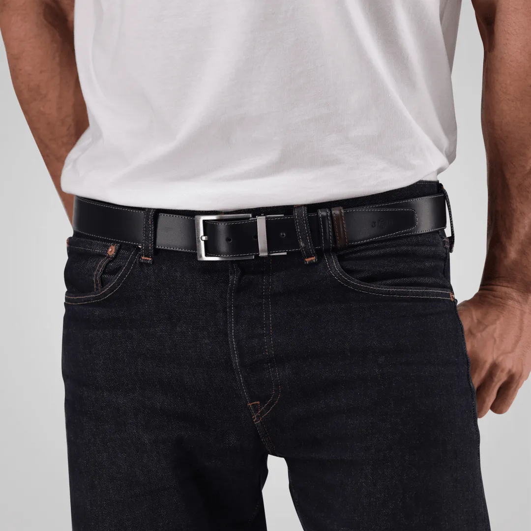 Jekyll & Hide Cintura Reversibile Pelle Nero Marrone