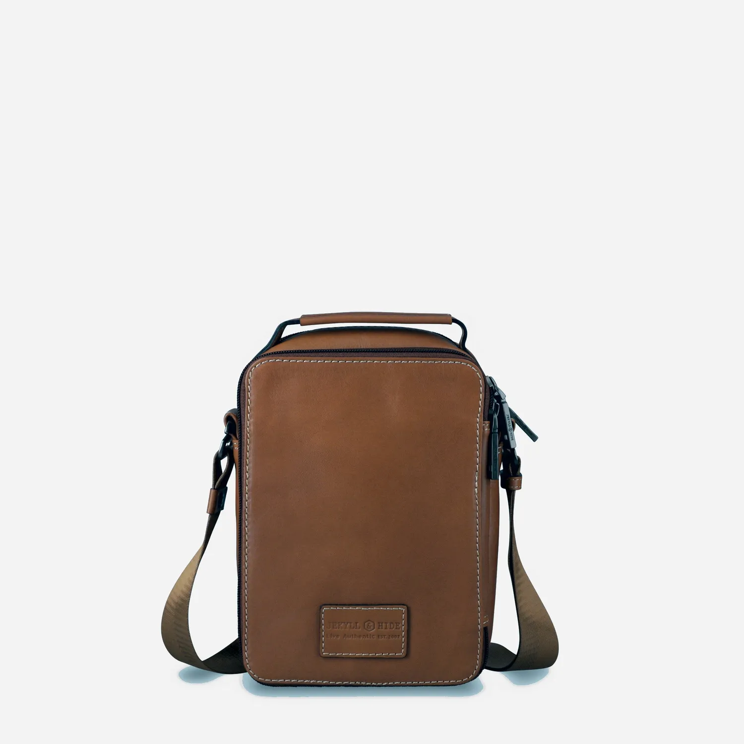 Jekyll & Hide Oxford Detailed borsa tracolla tabacco pelle
