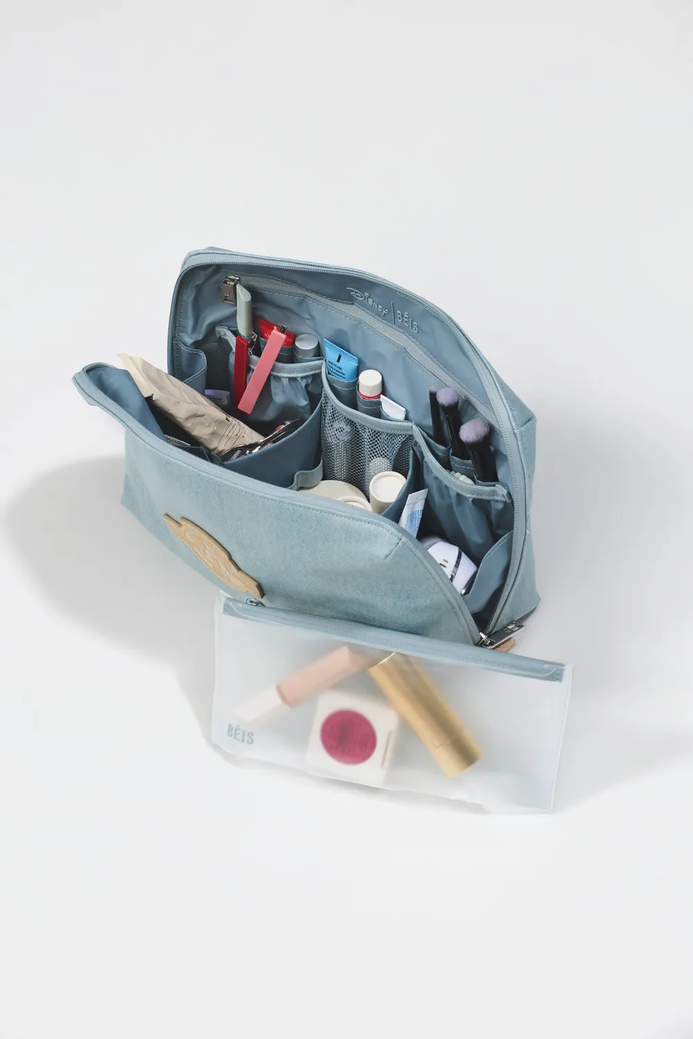 Beis Disney Large Cosmetic Pouch pochette Blue Jeans divisori