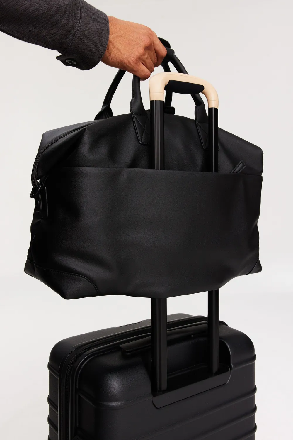 Beis Premium Duffle borsone nero in pelle vegana