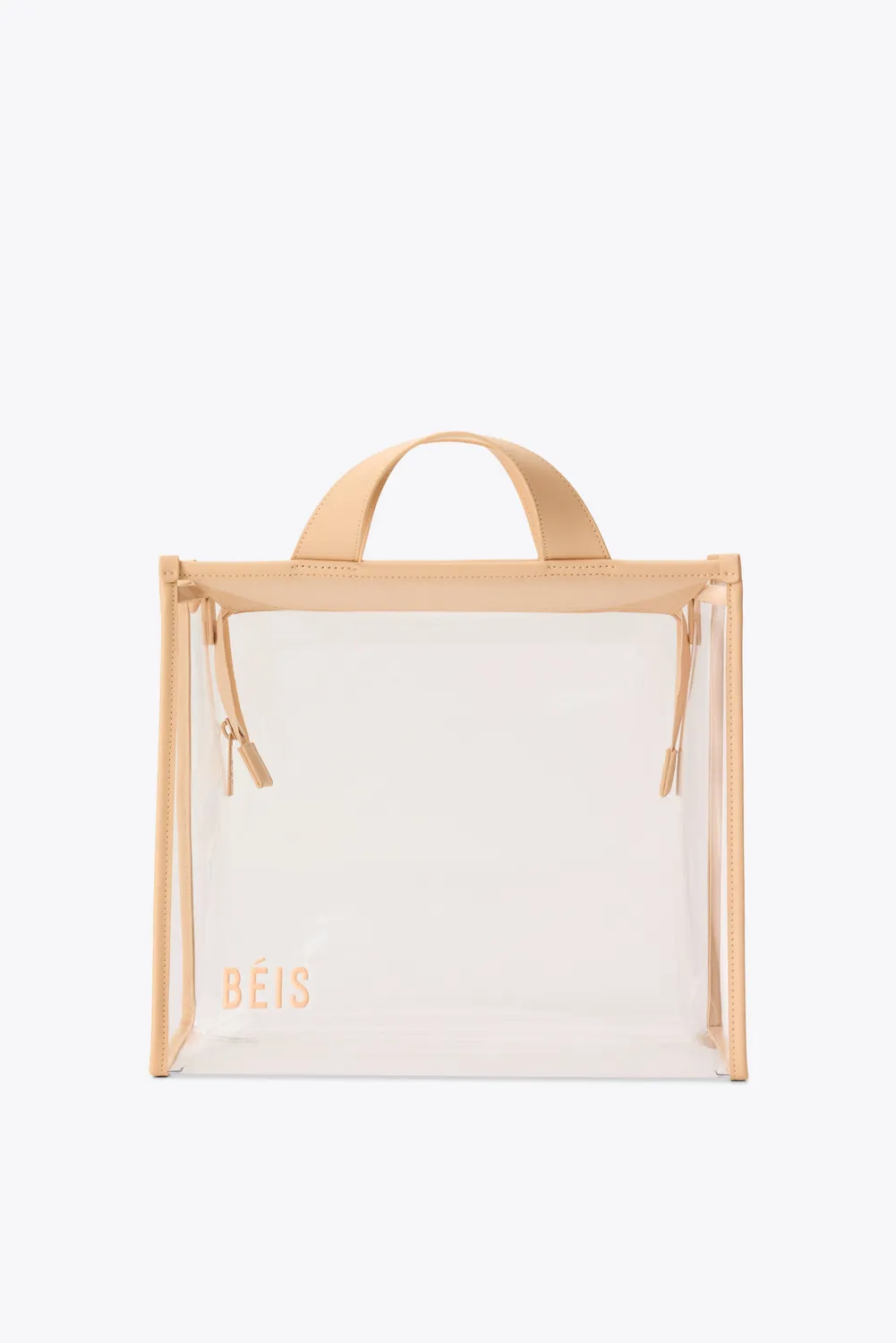 Beis Stadium Tote borsa trasparente beige da stadio