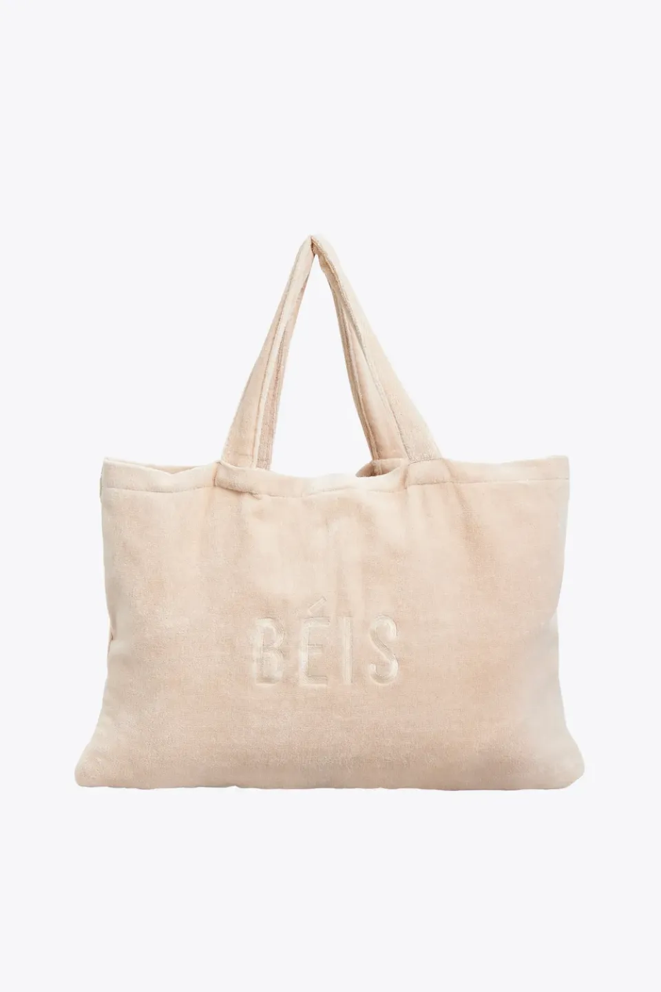 Beis Terry Tote Borsa Mare Beige con telo spugna