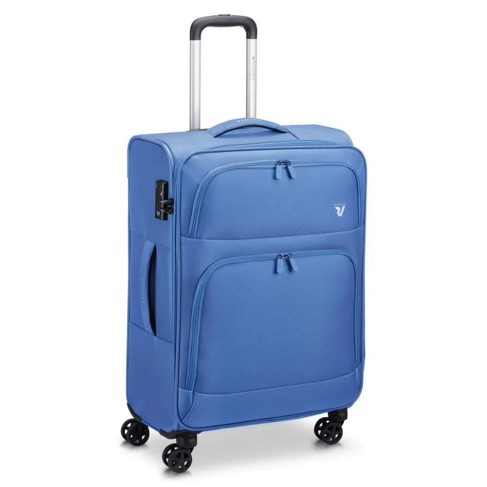 Roncato Twin trolley morbido medio 65x44x27 blu cielo TSA