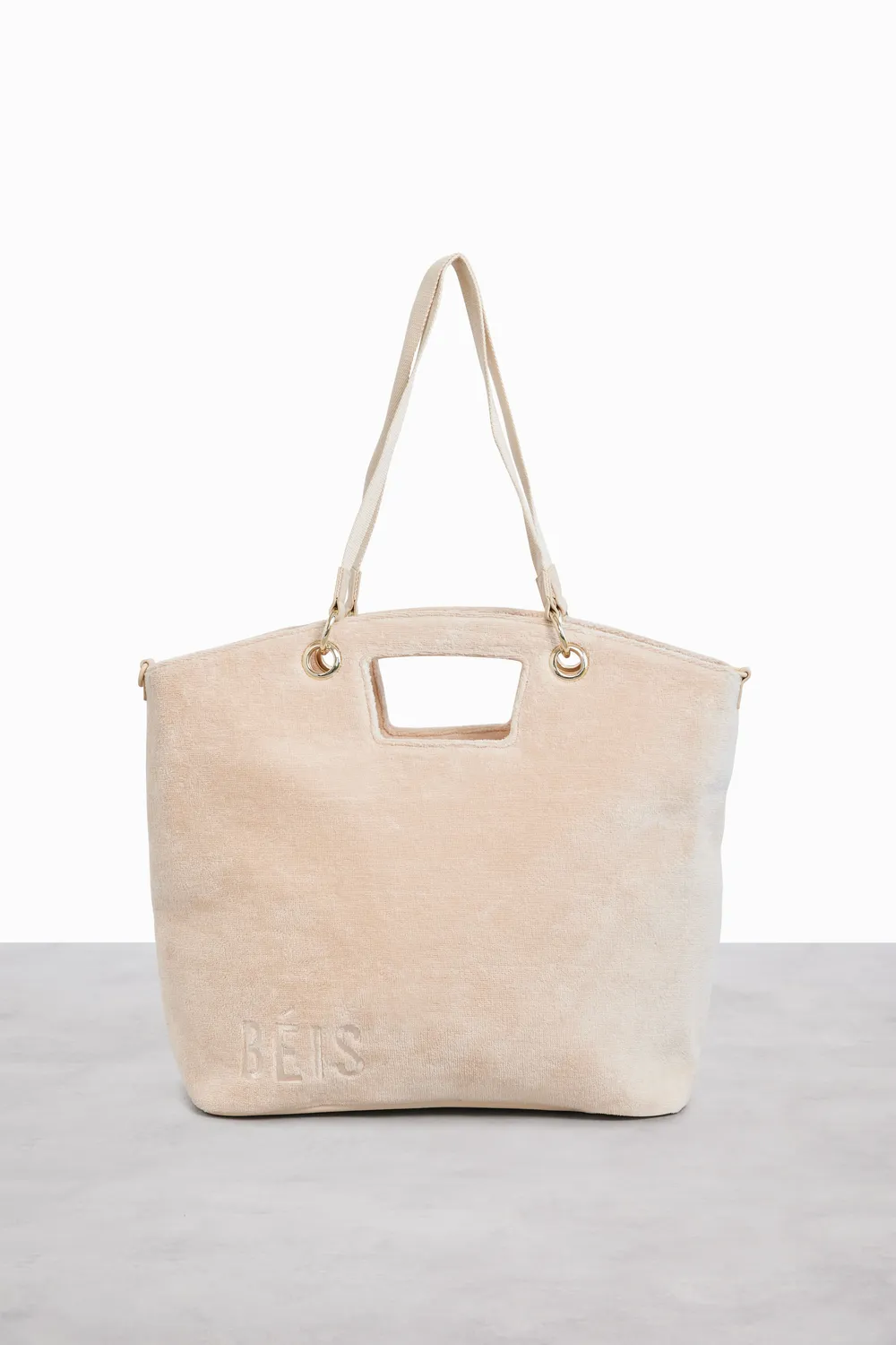 Beis The Terry Tote borsa mare beige in spugna