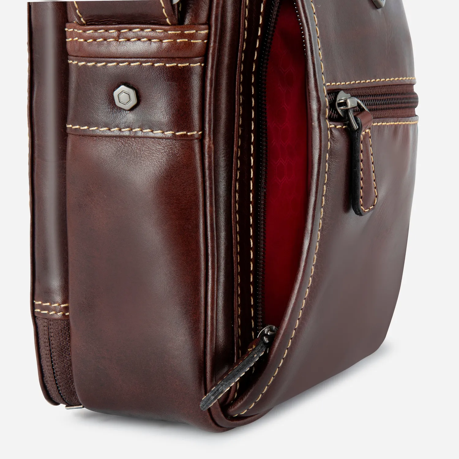 Jekyll & Hide Oxford Detailed Crossbody tracolla Mocha pelle