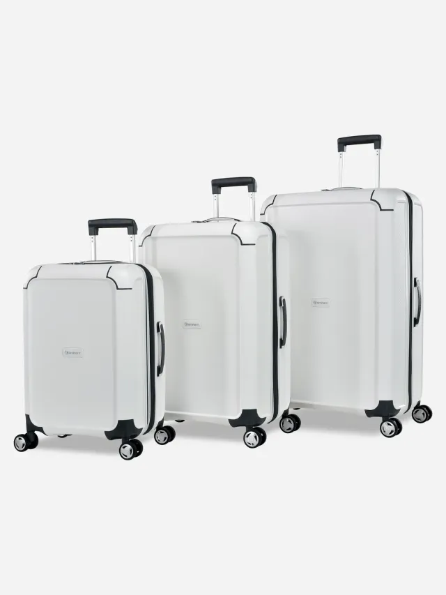 Eminent Aegis Set 3 Valigie Espandibili Bianco Rigido