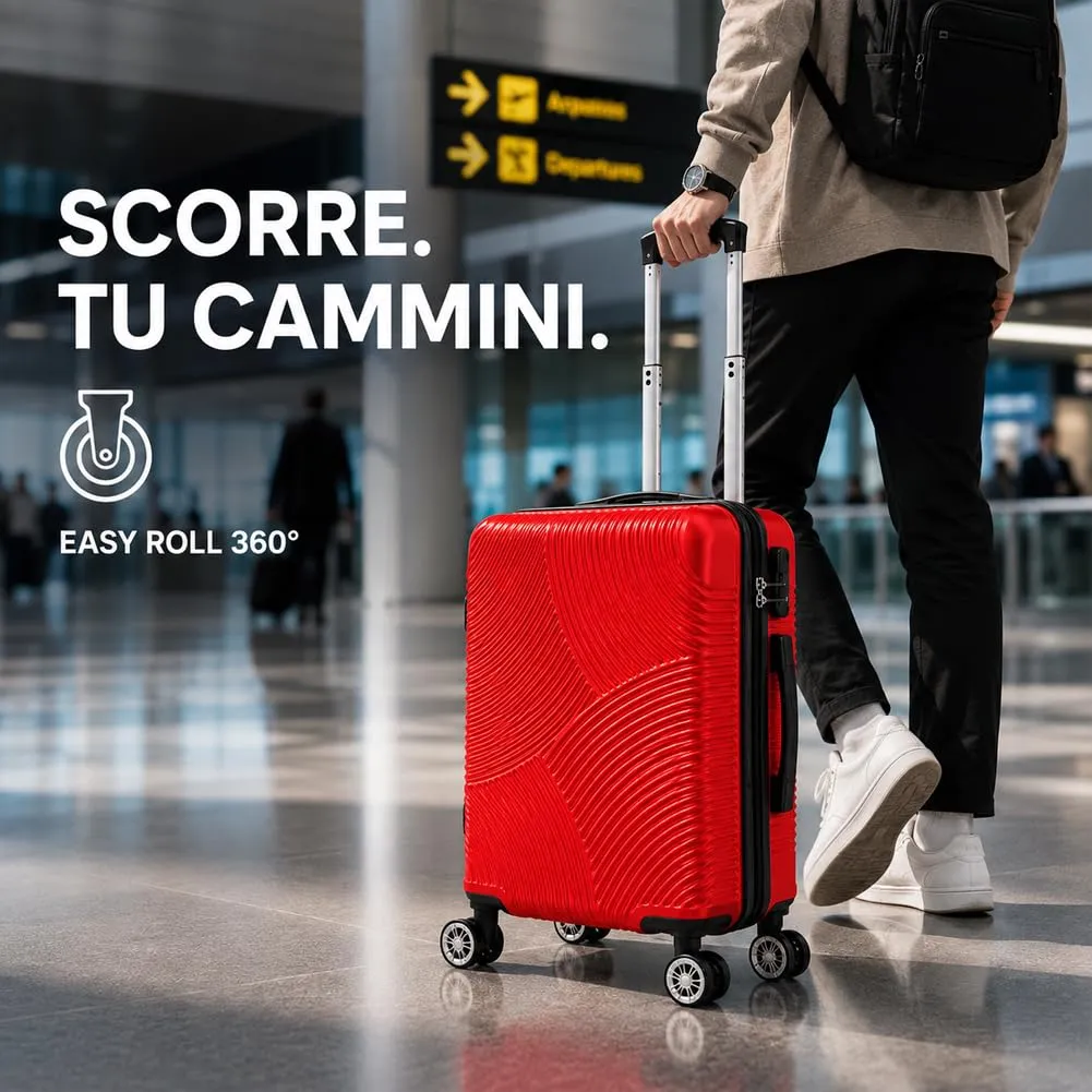 Provitera Trolley Cabina Rigido Rosso 55x40x20 ABS