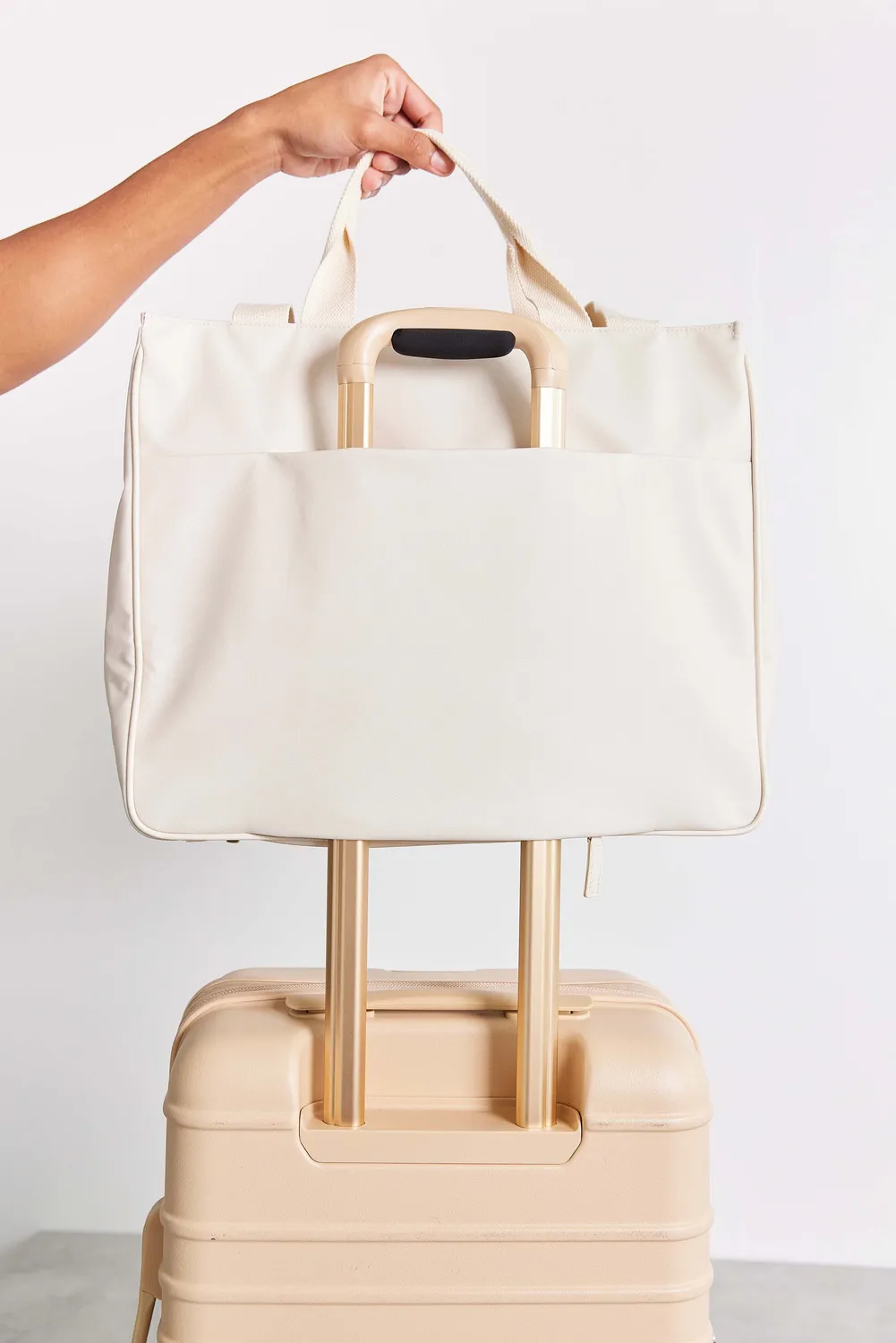 Beis East To West Tote borsa Beige riciclata