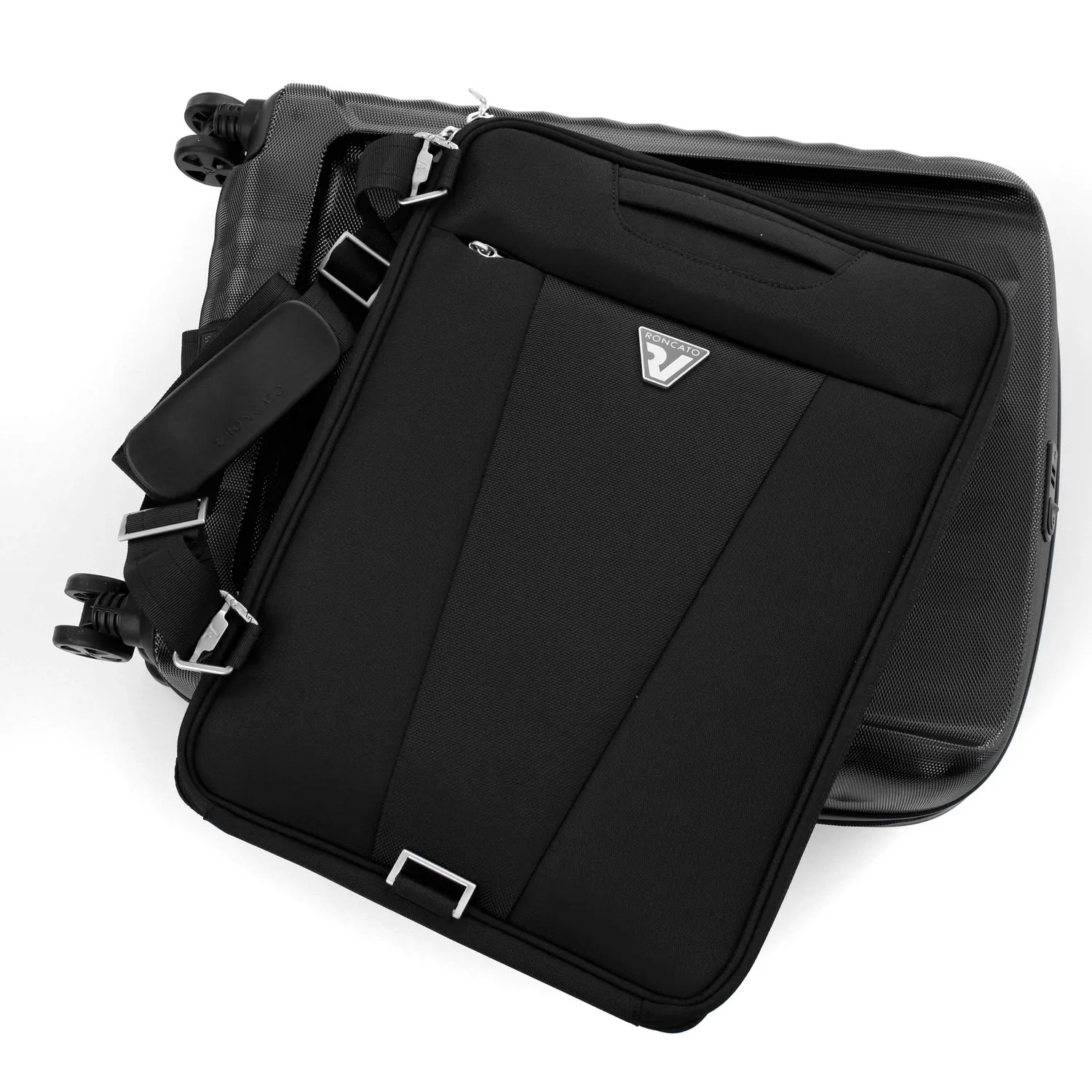 Roncato Double Trolley Bagaglio a Mano Nero Espandibile 55 cm