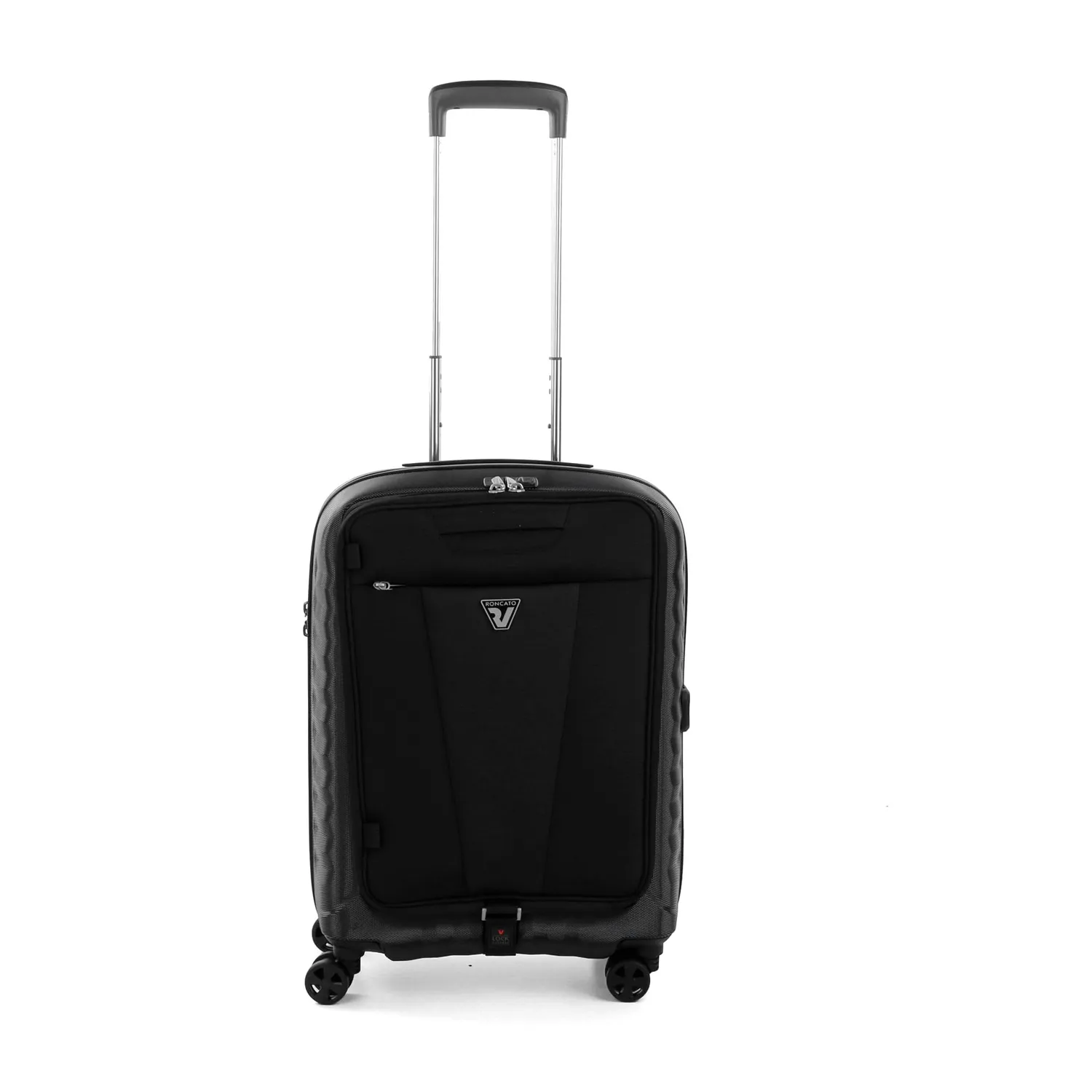 Roncato Double Trolley Bagaglio a Mano Nero Espandibile 55 cm