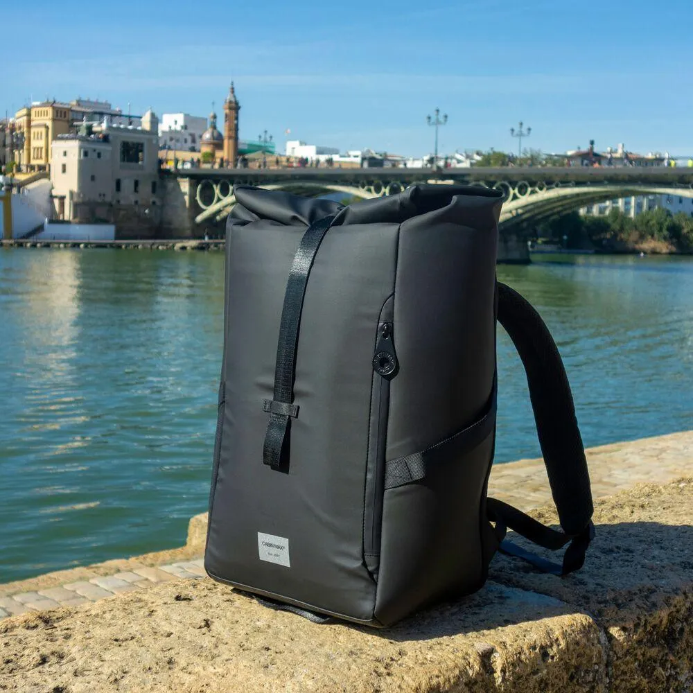 Cabin Max Iseo zaino rolltop 40x20x25 20L RPET Nero antipioggia