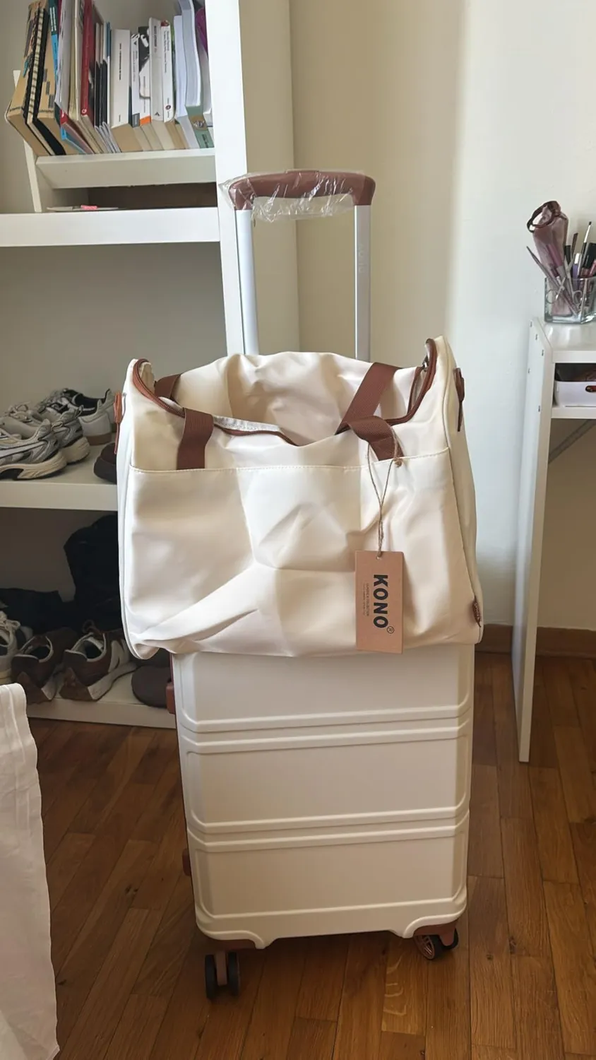 Kono Set 2 Valigia 55cm + Borsa 40x30x20 Nero Rigido