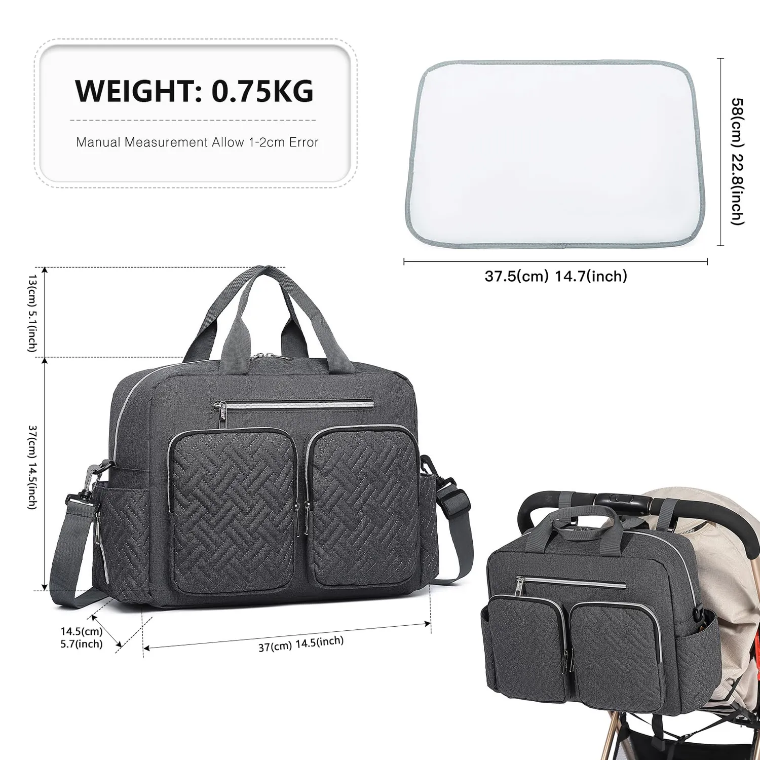 Kono borsa fasciatoio passeggino organizer pratica
