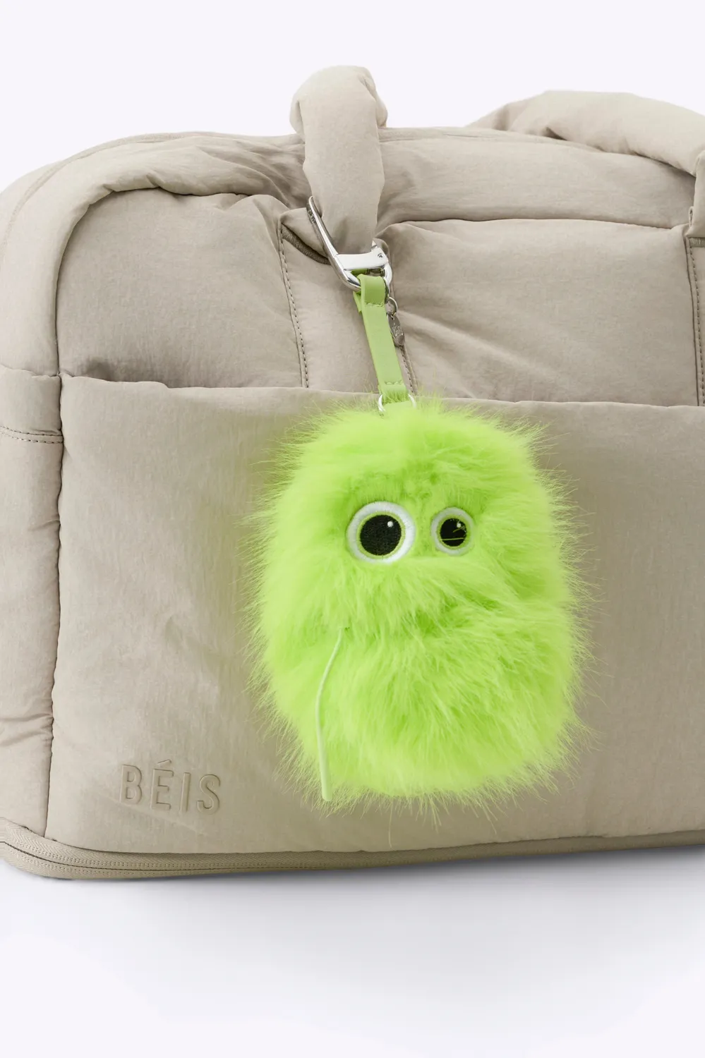Beis The Stow Away Charm Portachiavi Verde Peluche con zip