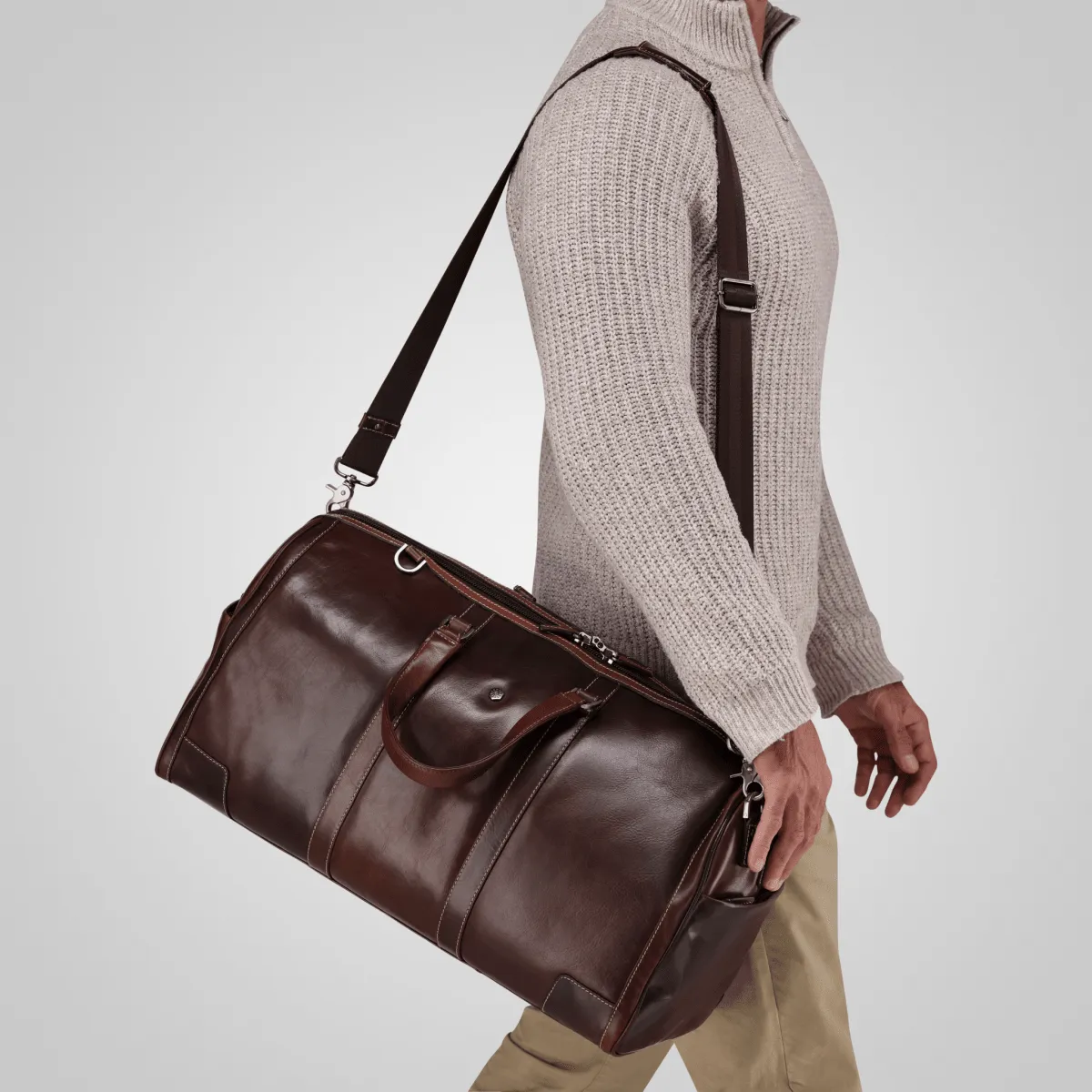 Jekyll & Hide Montana Weekender borsone pelle Mocha RFID