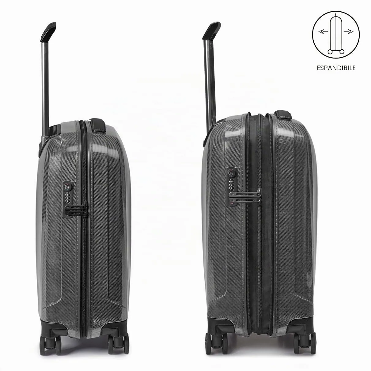Roncato We Are Glam DLX trolley cabina nero platino 40L