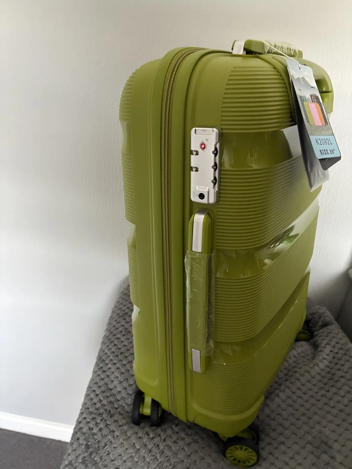 Kono Trolley Bagaglio a Mano 55cm 40L Verde rigido TSA