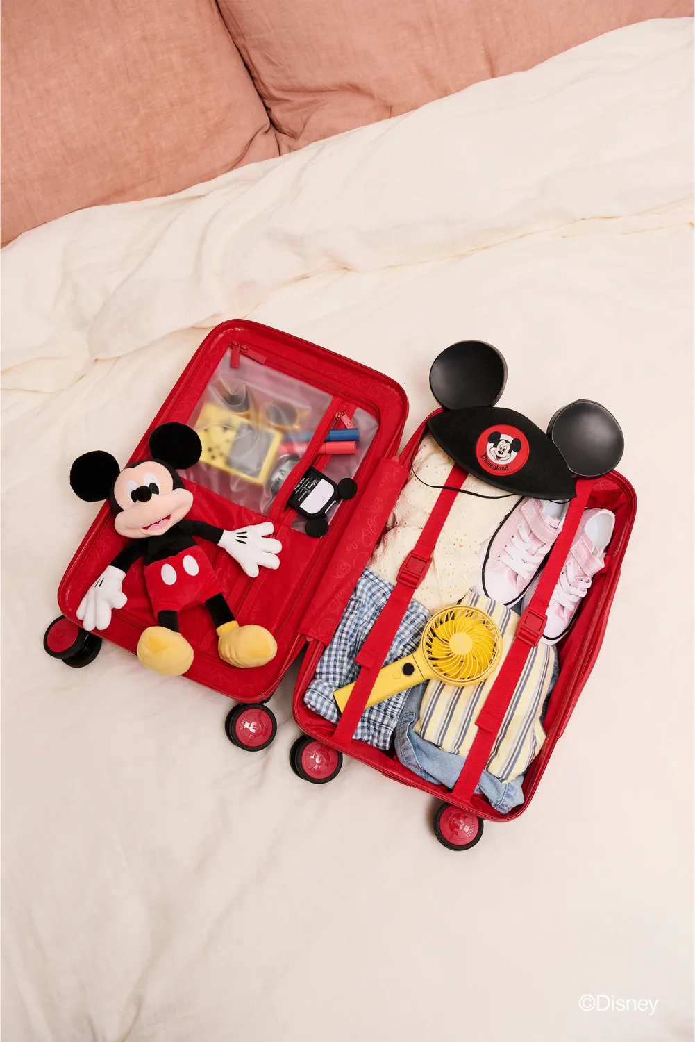 Beis Disney Small Carry-On Roller bagaglio a mano mickey rosso
