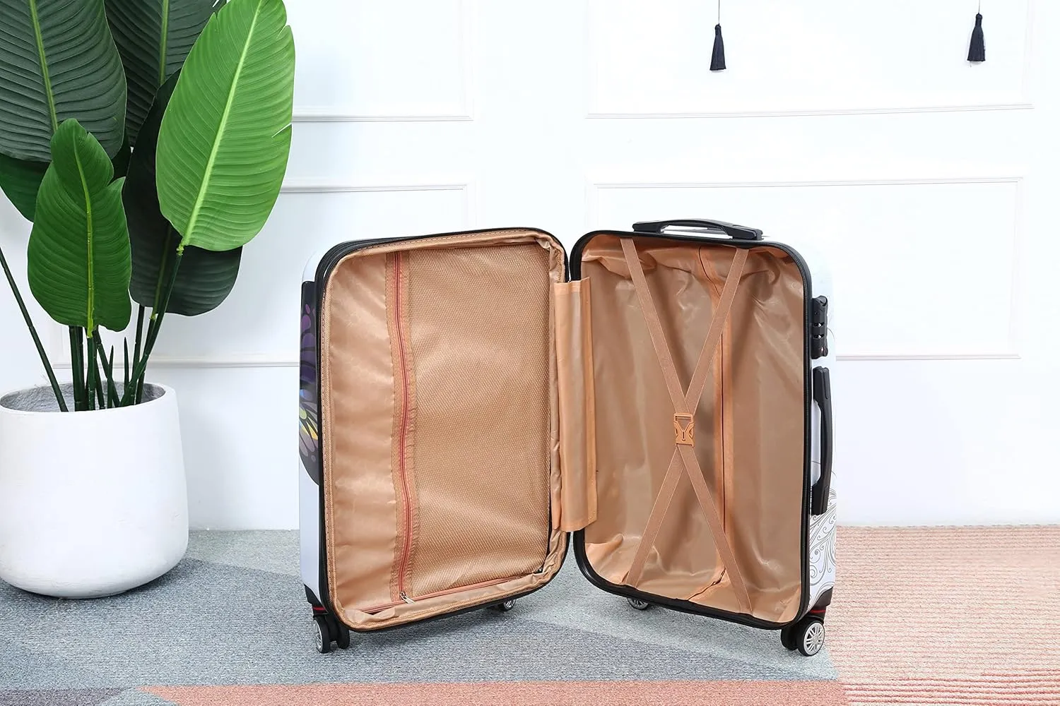 CELIMS Set 4 Valigie Policarbonato Rose Gold 55-65-75 + Vanity