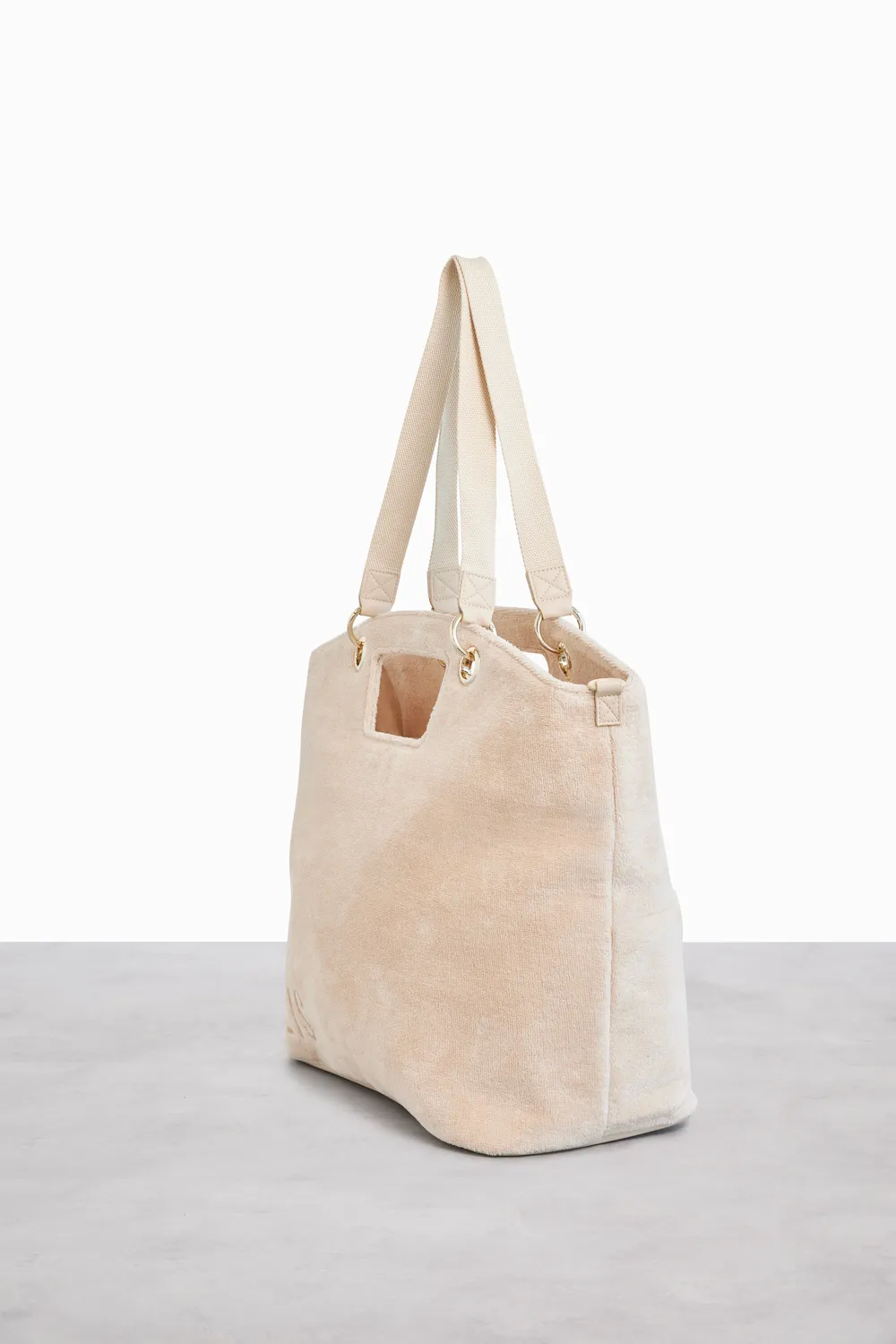 Beis The Terry Tote borsa mare beige in spugna