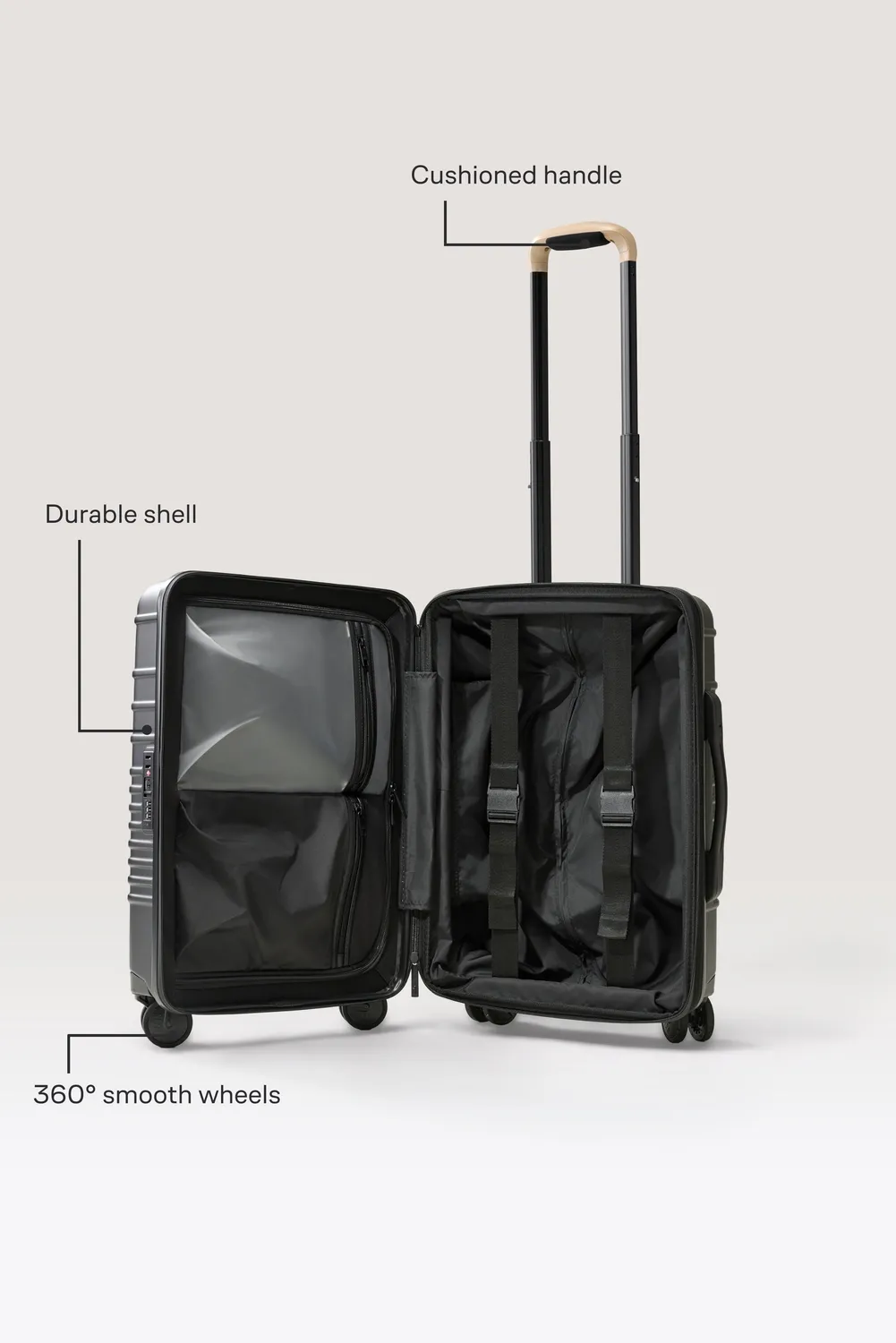 Beis Carry-On Roller Black trolley mano nero rigido